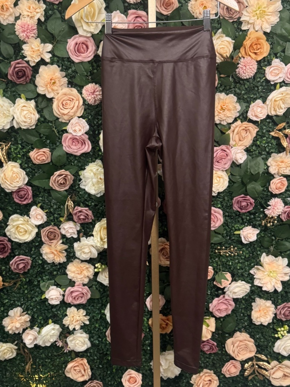 aerie Faux Leather High-Rise Leggings - Brown